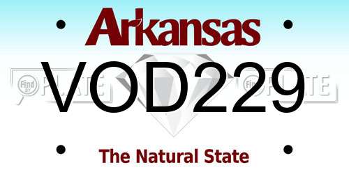 VOD229 Arkansas License Plate