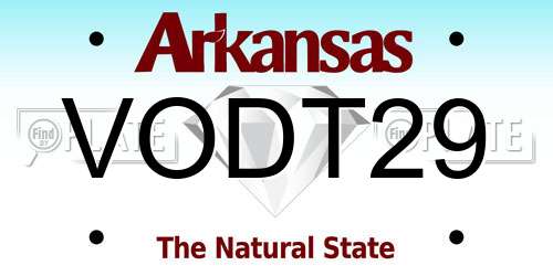 VODT29 Arkansas License Plate
