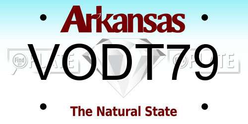 VODT79 Arkansas License Plate