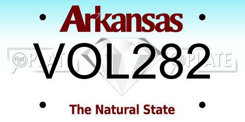 VOL282 Arkansas License Plate