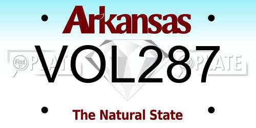 VOL287 Arkansas License Plate