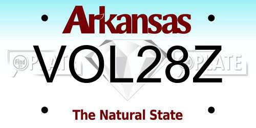 VOL28Z Arkansas License Plate