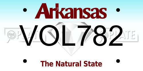 VOL782 Arkansas License Plate