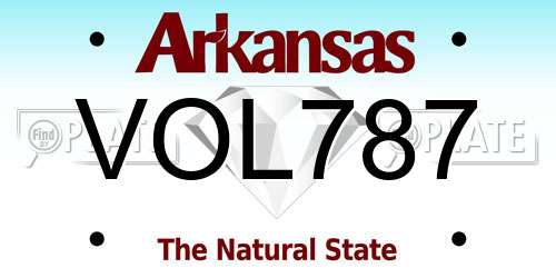 VOL787 Arkansas License Plate