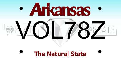 VOL78Z Arkansas License Plate