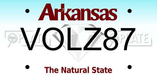 VOLZ87 Arkansas License Plate