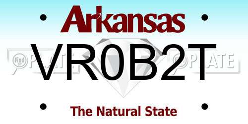 VR0B2T Arkansas License Plate