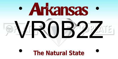 VR0B2Z Arkansas License Plate