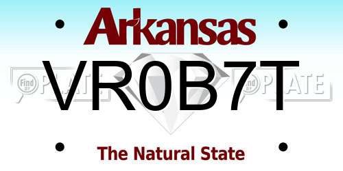 VR0B7T Arkansas License Plate