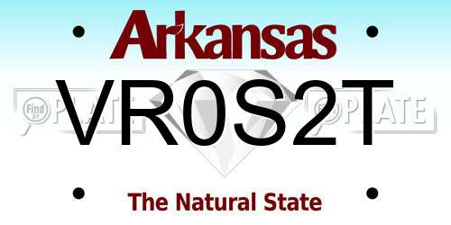 VR0S2T Arkansas License Plate