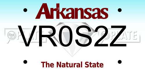 VR0S2Z Arkansas License Plate