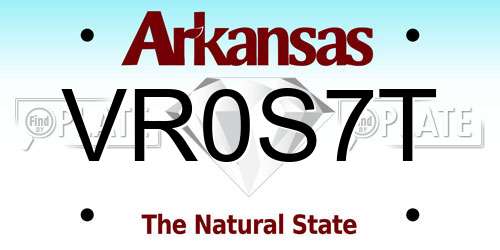 VR0S7T Arkansas License Plate