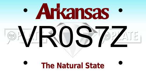 VR0S7Z Arkansas License Plate