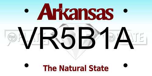 VR5B1A Arkansas License Plate