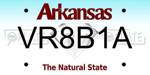 VR8B1A Arkansas License Plate
