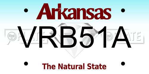 VRB51A Arkansas License Plate
