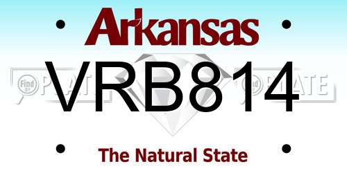 VRB814 Arkansas License Plate