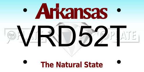 VRD52T Arkansas License Plate