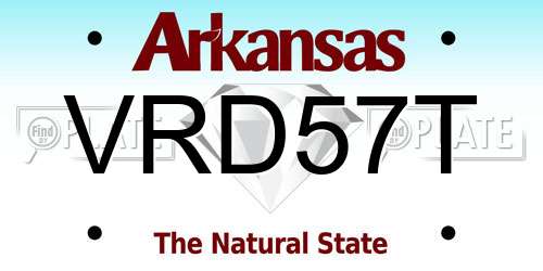 VRD57T Arkansas License Plate