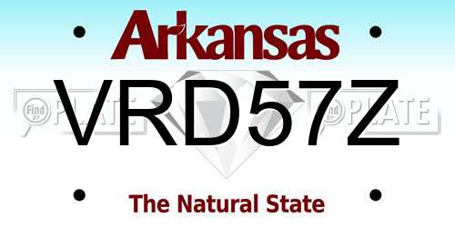 VRD57Z Arkansas License Plate