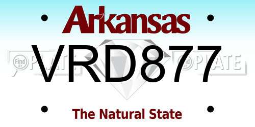 VRD877 Arkansas License Plate