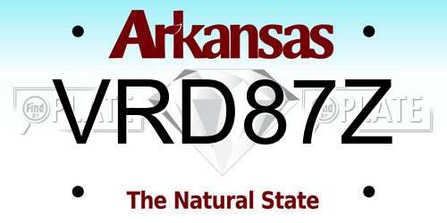 VRD87Z Arkansas License Plate