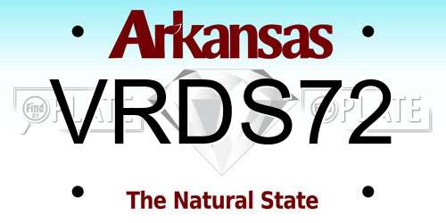 VRDS72 Arkansas License Plate