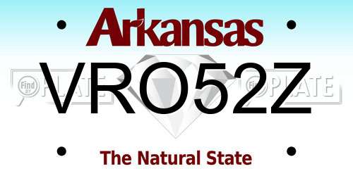 VRO52Z Arkansas License Plate