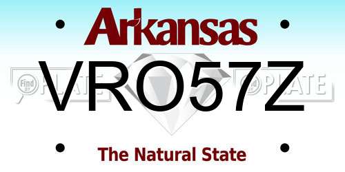 VRO57Z Arkansas License Plate