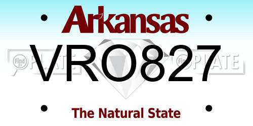 VRO827 Arkansas License Plate