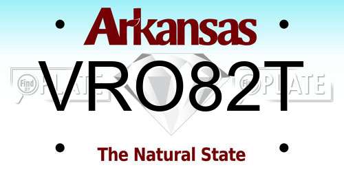 VRO82T Arkansas License Plate