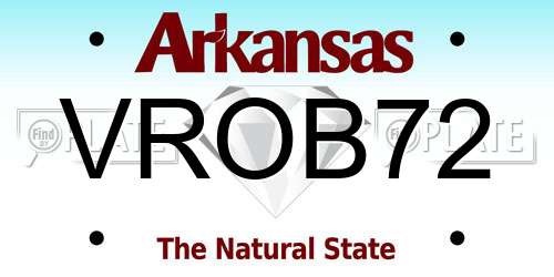 VROB72 Arkansas License Plate