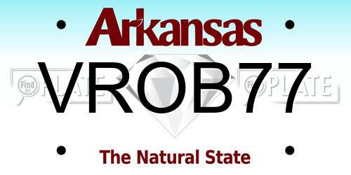 VROB77 Arkansas License Plate