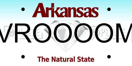 VROOOOM Arkansas License Plate