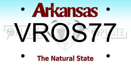 VROS77 Arkansas License Plate
