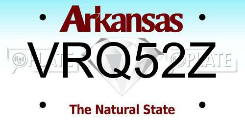 VRQ52Z Arkansas License Plate
