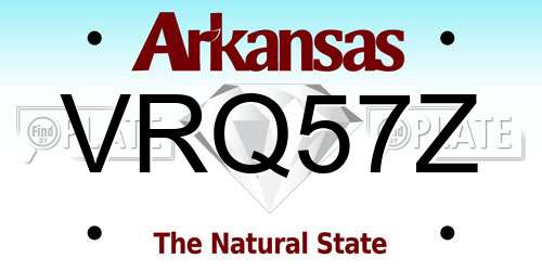 VRQ57Z Arkansas License Plate