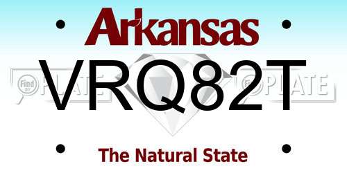 VRQ82T Arkansas License Plate