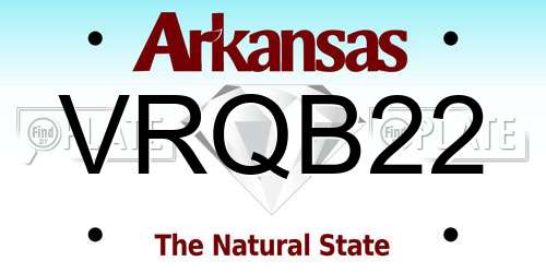 VRQB22 Arkansas License Plate