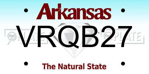 VRQB27 Arkansas License Plate