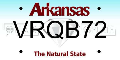 VRQB72 Arkansas License Plate