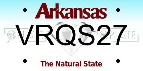 VRQS27 Arkansas License Plate
