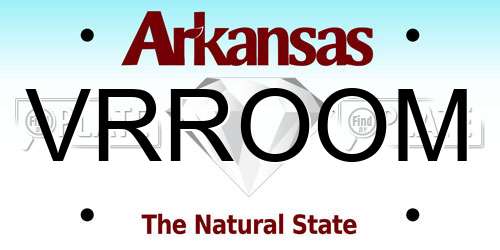 VRROOM Arkansas License Plate