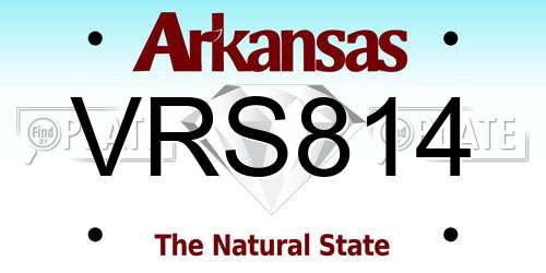 VRS814 Arkansas License Plate