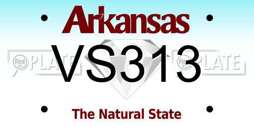 VS313 Arkansas License Plate