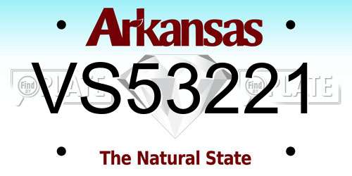 VS53221 Arkansas License Plate