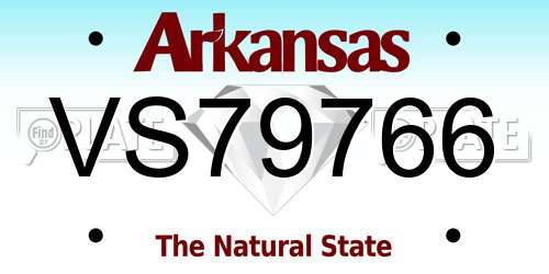 VS79766 Arkansas License Plate