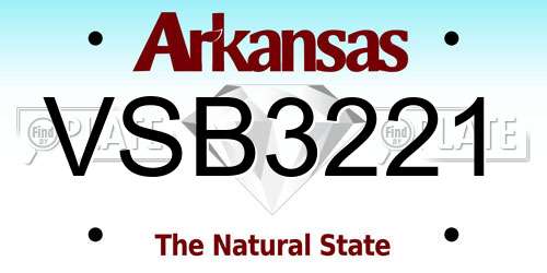 VSB3221 Arkansas License Plate