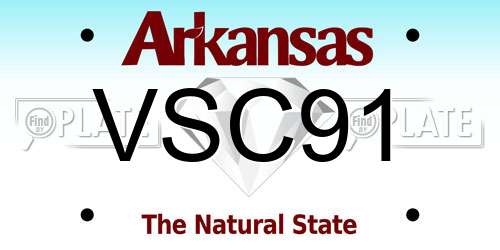 VSC91 Arkansas License Plate