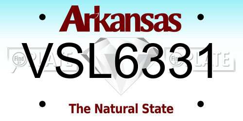 VSL6331 Arkansas License Plate